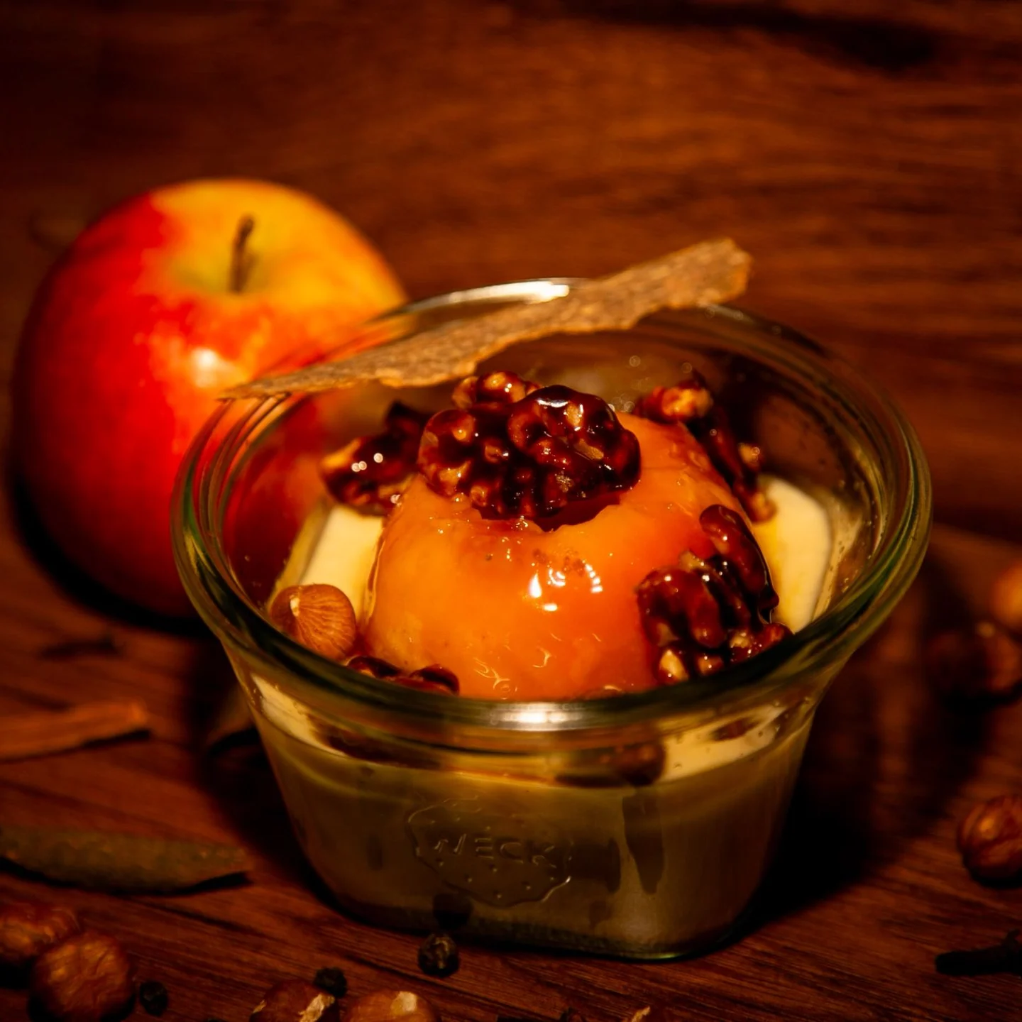 Bratapfel mit Vanillemilchreis und Karamelnüssen